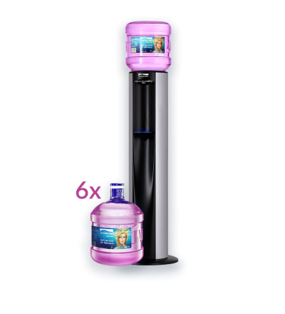 Dozator apa cu sticla 8L - Abonament Confort Slim 6 cu watercooler in custodie 