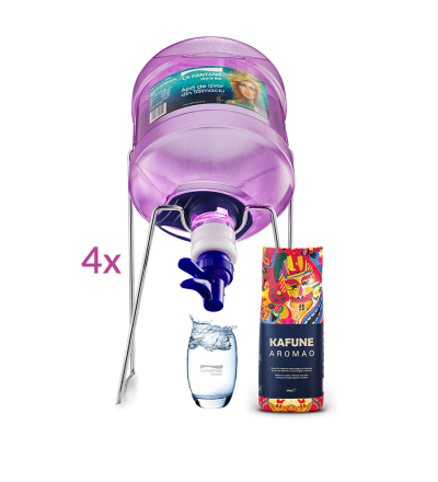 32 litri apă de izvor + 500 grame cafea boabe Kafune AROMAO