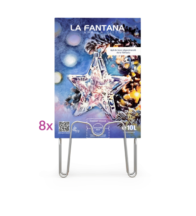 Apă plată - apă de izvor - 8 cutii de 10 litri - pachet Bag-in-box cu apă plată pentru acasă