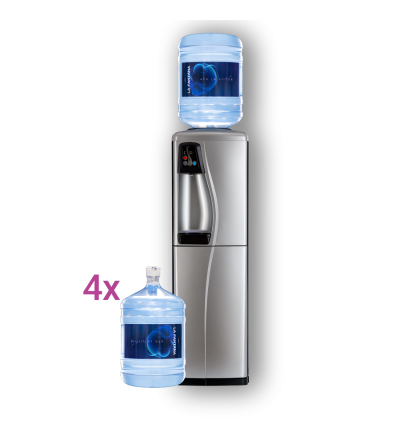 Dozator apă Aquacool Carbo 4 - Abonament Watercooler CARBO ( dozator apa ) inclus + 76 litri apă pe lună, în bidon reutilizabil de 19l