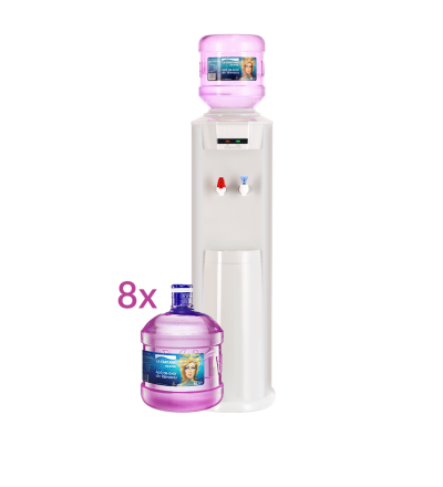 Dozator apă Confort Stil 8 - Abonament Watercooler ( dozator apa ) inclus + 64 litri apă de izvor pe lună, în sticlă reutilizabilă
