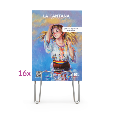 Apă plată - apă de izvor - 16 cutii de 10 litri - pachet Bag-in-box cu apă plată pentru acasă