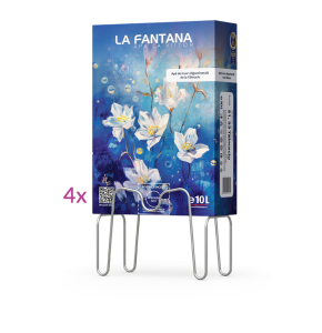 Apă plată - apă de izvor - 4 cutii de 10 litri - pachet Bag-in-box cu apă plată pentru acasă