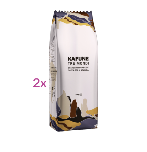 KAFUNE cafea boabe Tre Mondi - Blend superior de cafea boabe 1kg, echilibrul perfect între aromele cafelei Arabica din trei regiuni ale lumii