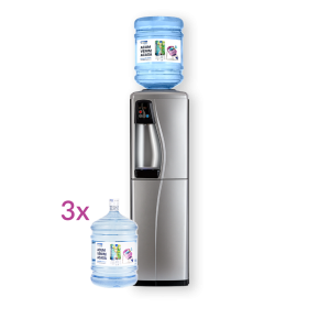 Watercooler Aquacool Carbo 3 - Subscription with carbo watercooler and 57 liters of water, delivered monthly in reusable 19l bottles