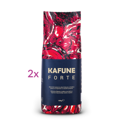 KAFUNE cafea boabe Forte - Blend superior de cafea boabe 1 kg pentru espresso cu un retrogust placut de ciocolata calda