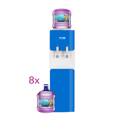 Dozator apă Confort Plus 8 - Abonament Watercooler ( dozator apa ) inclus + 64 litri apă de izvor pe lună, în sticlă reutilizabilă