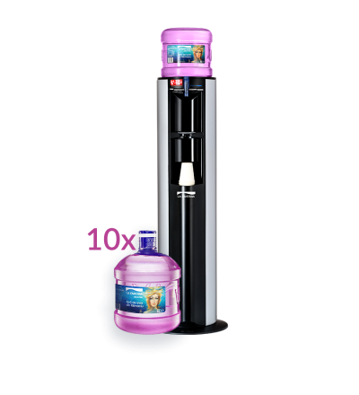 Dozator apă Confort Max 10 - Abonament Watercooler ( dozator apa ) inclus + 80 litri apă de izvor pe lună, în sticlă reutilizabilă