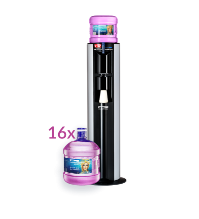 Dozator apă Confort Max 16 - Abonament Watercooler ( dozator apa ) inclus + 128 litri apă de izvor pe lună, în sticlă reutilizabilă