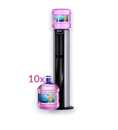 Dozator apă Confort Slim 10 - Abonament Watercooler ( dozator apa ) și 80 litri apă de izvor pe lună, în sticlă reutilizabilă