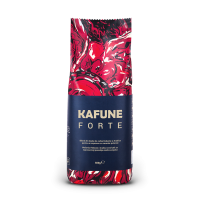 KAFUNE cafea boabe Forte - Blend superior de cafea boabe 500 g pentru espresso, cu un retrogust plăcut de ciocolată caldă