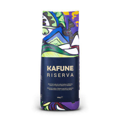 KAFUNE cafea boabe Riserva - Blend superior de cafea boabe 500 g pentru espresso, cu un retrogust cu tonuri fructate